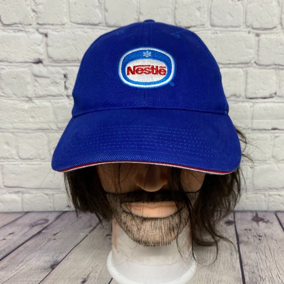 Other - NESTLE Hat Cap Strap Back Blue Adjustable Embroidered Cotton One Size Fits All